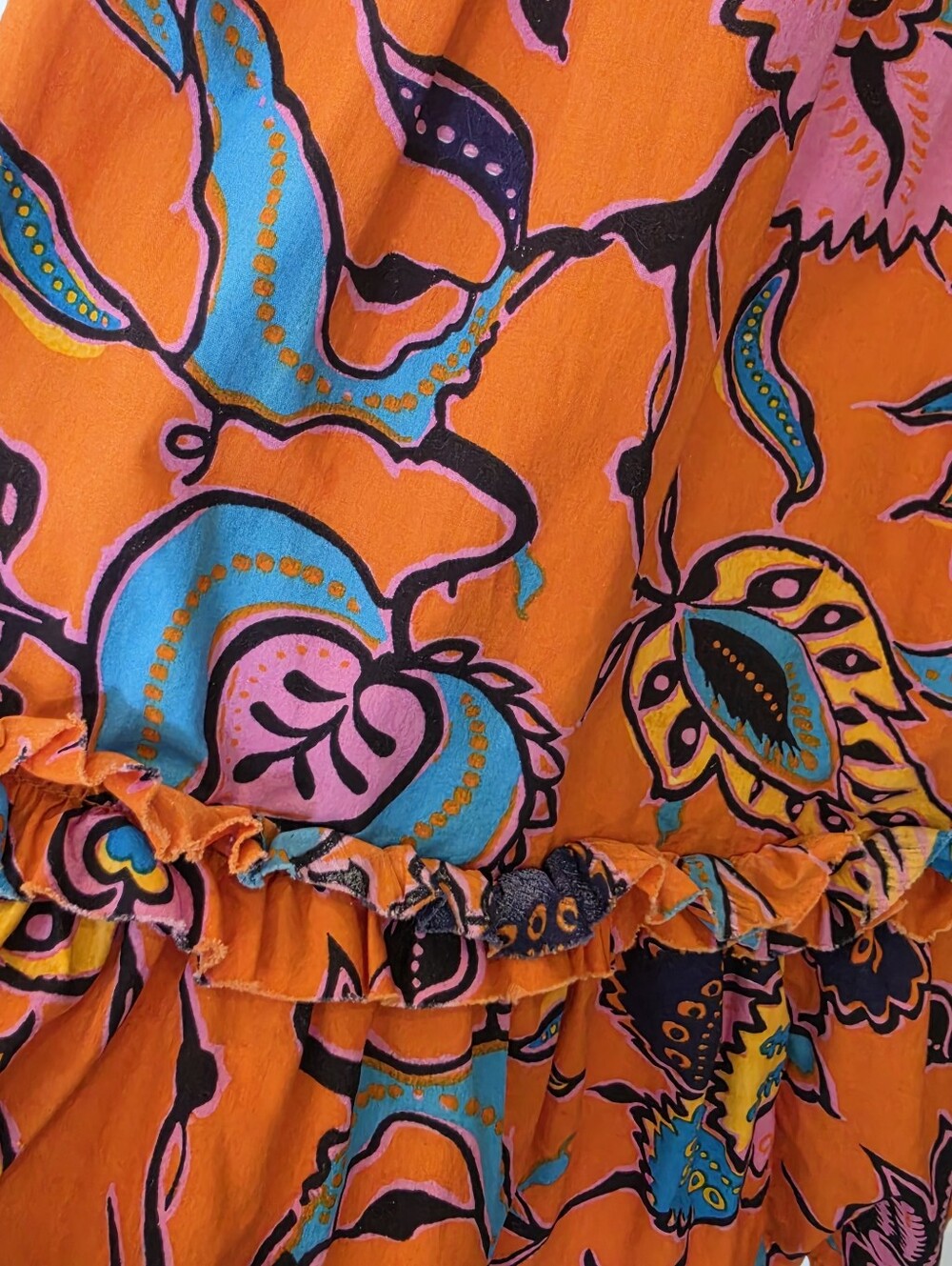 House Of Harlow 1960 Orange Floral Tiered Boho Mini Dress - Picture 7 of 11